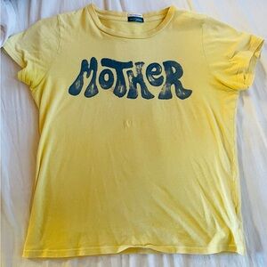 MOTHER Yellow Tee with Bold Graphic